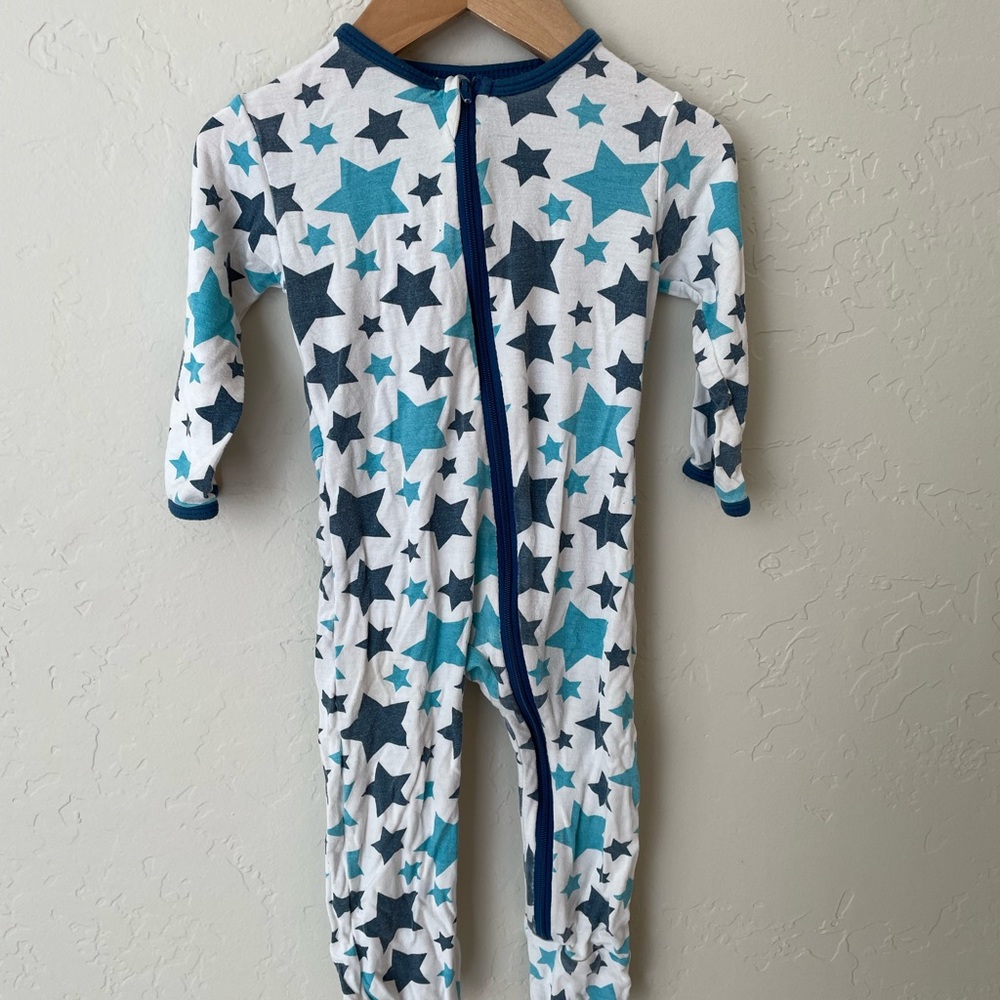 Kickee Pants Coverall - 6/9 months Blue Stars